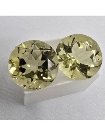 Lotto 2 Quarzi Lemon Taglio Rotondo 12 mm - 12