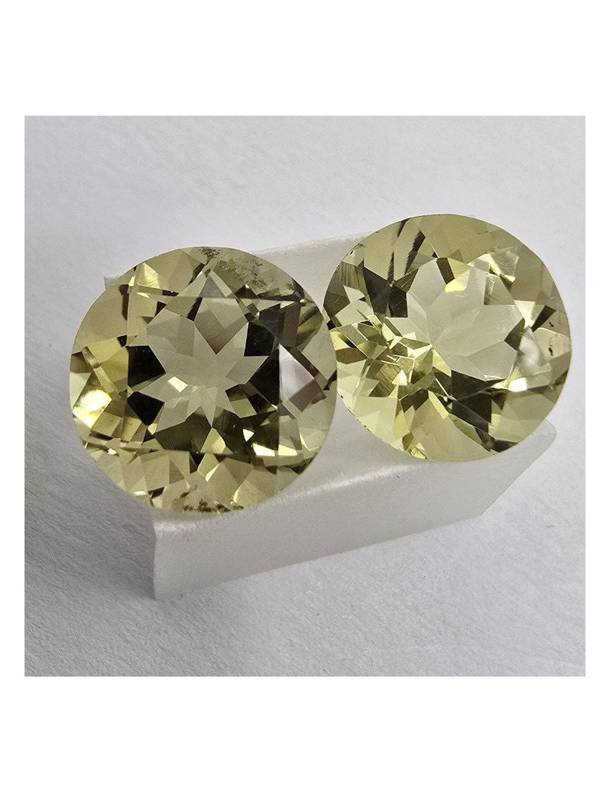 Lotto 2 Quarzi Lemon Taglio Rotondo 12 mm - 12