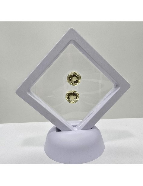 Lotto 2 Quarzi Lemon Taglio Rotondo 12 mm - 12,01 ct