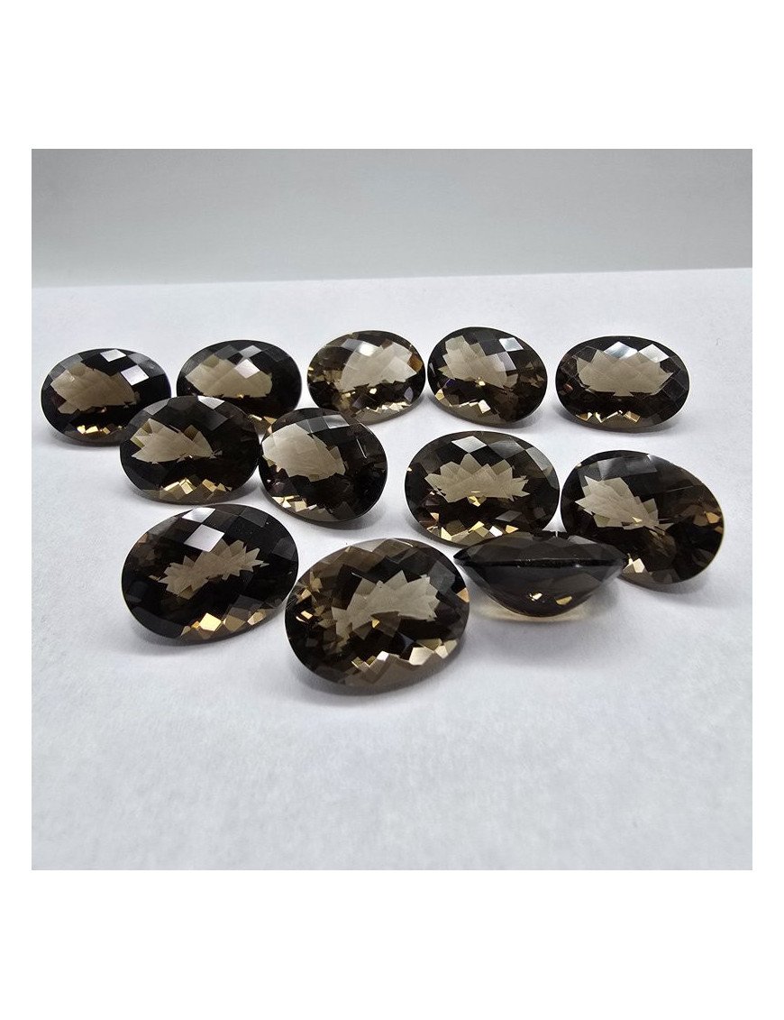 Lotto 12 Quarzi Fumè Taglio Ovale 12 x 16 mm - 95