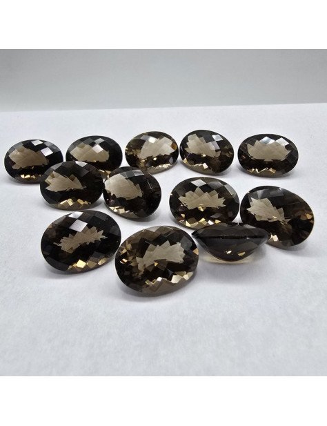 Lotto 12 Quarzi Fumè Taglio Ovale 12 x 16 mm - 95