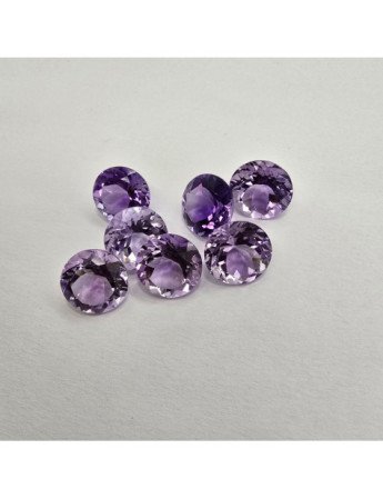 Lotto 7 Ametiste Taglio Rotondo 14 mm - 63,52 ct