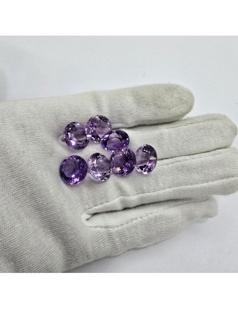 Lotto 7 Ametiste Taglio Rotondo 14 mm - 63,52 ct