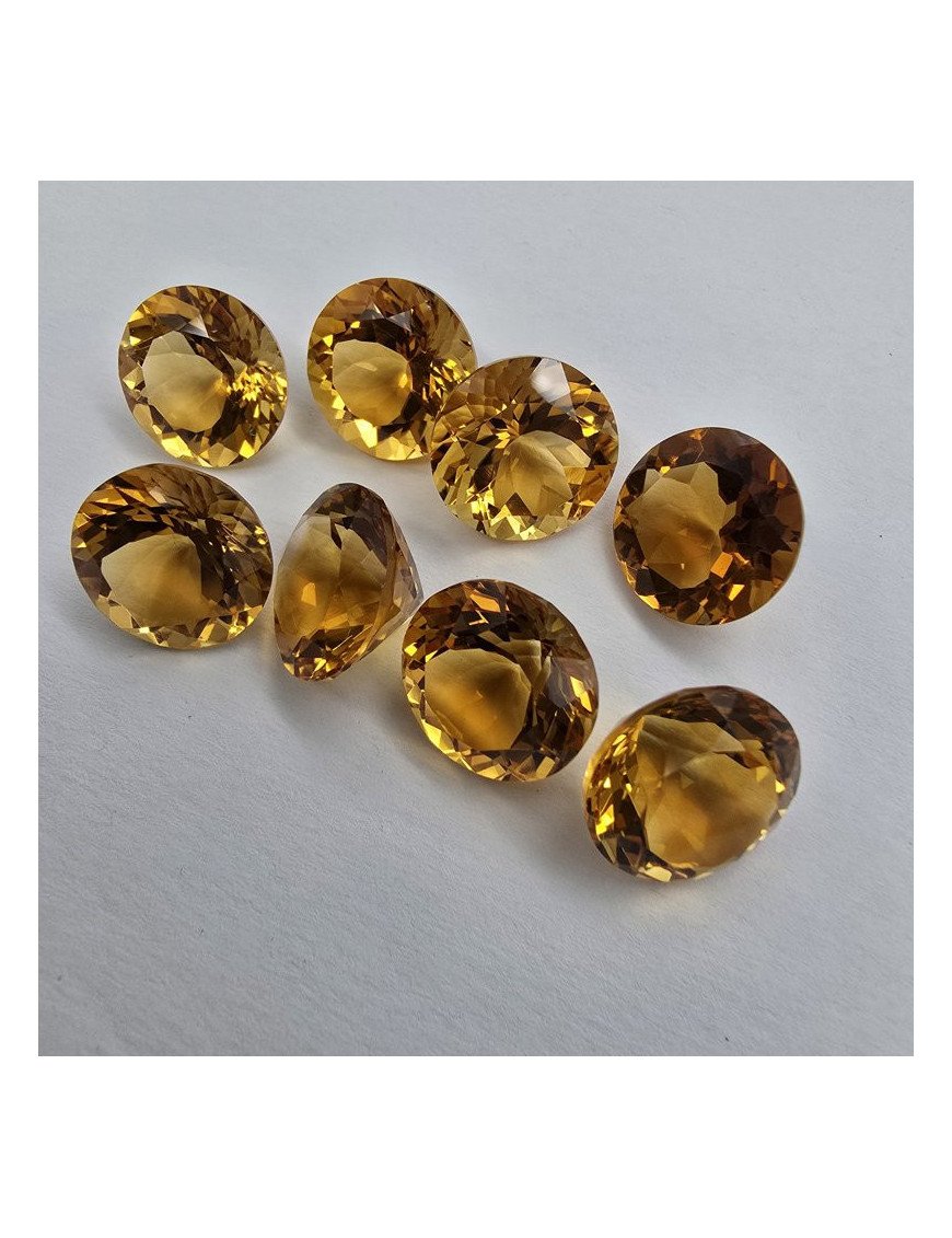 Lotto 8 Citrini Taglio Rotondo 14 mm - 76