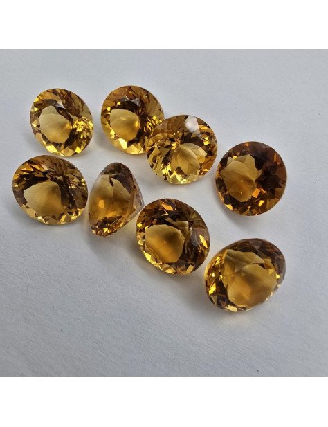 Lotto 8 Citrini Taglio Rotondo 14 mm - 76