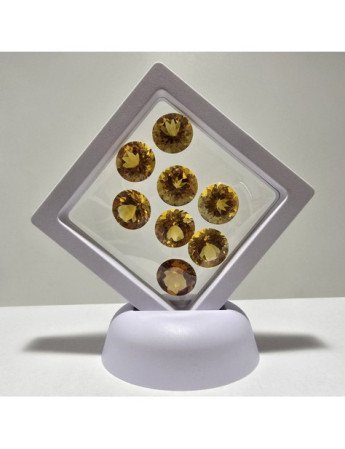 Lotto 8 Citrini Taglio Rotondo 14 mm - 76,22 ct