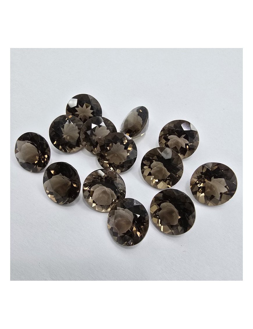 Lotto 8 Quarzi Fumé Taglio Rotondo 14 mm - 110