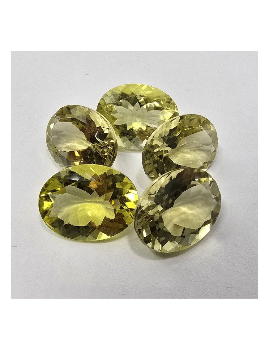 Lotto 5 Quarzi Lemon Taglio Ovale 12 x 16 mm - 43