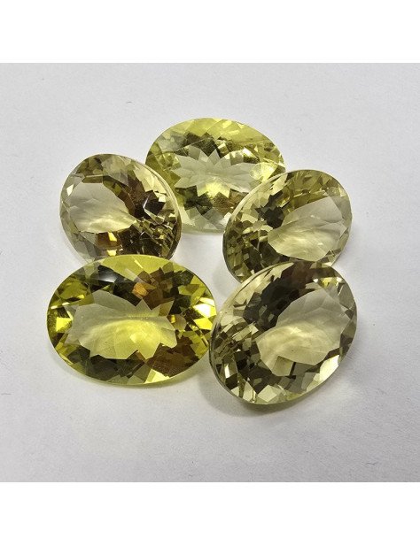 Lotto 5 Quarzi Lemon Taglio Ovale 12 x 16 mm - 43