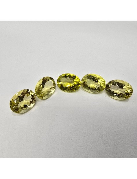 Lotto 5 Quarzi Lemon Taglio Ovale 12 x 16 mm - 43,71 ct