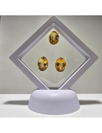 Lotto 3 Citrini Taglio Ovale 12 x 16 mm - 21,15 ct