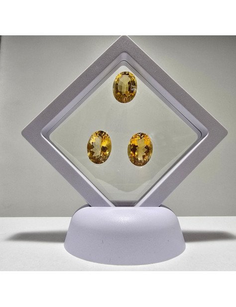 Lotto 3 Citrini Taglio Ovale 12 x 16 mm - 21,15 ct