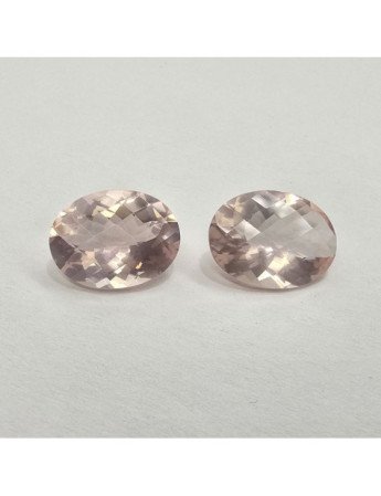 Lotto 2 Quarzi Rosa Taglio Ovale 12 x 16 mm - 15