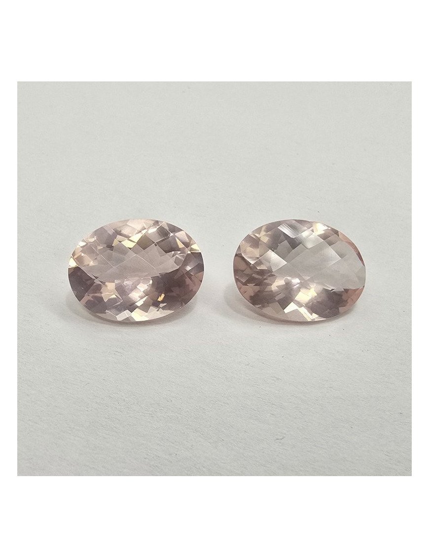 Lotto 2 Quarzi Rosa Taglio Ovale 12 x 16 mm - 15