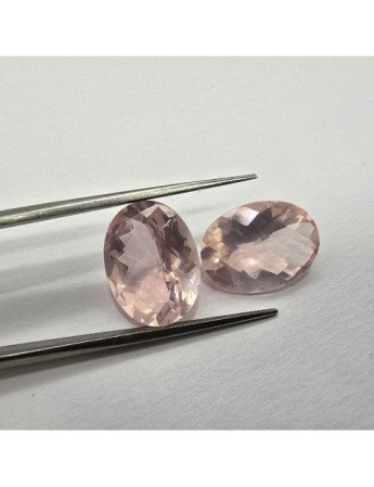 Lotto 2 Quarzi Rosa Taglio Ovale 12 x 16 mm - 15,54 ct