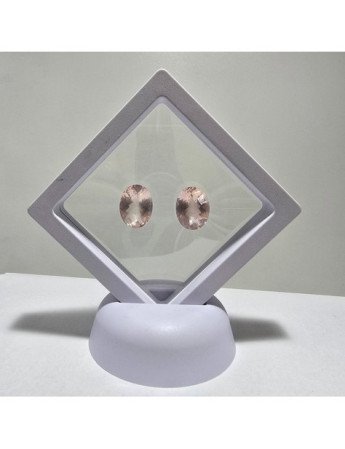 Lotto 2 Quarzi Rosa Taglio Ovale 12 x 16 mm - 15,54 ct