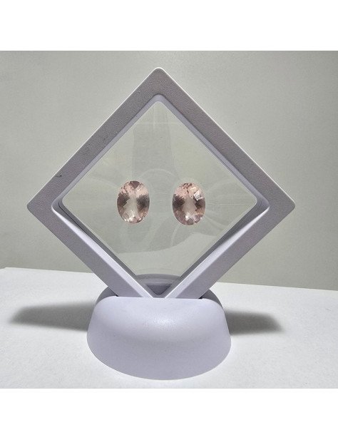 Lotto 2 Quarzi Rosa Taglio Ovale 12 x 16 mm - 15,54 ct