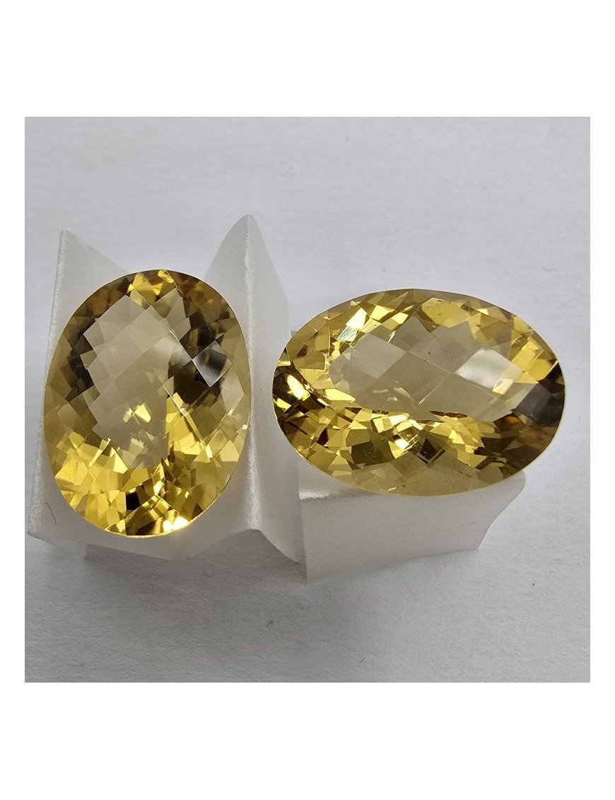 Lotto 2 Quarzi Miele Taglio Ovale 12 x 16 mm - 16