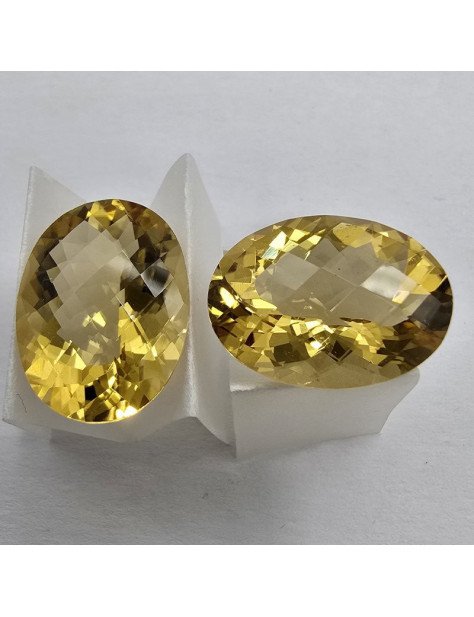 Lotto 2 Quarzi Miele Taglio Ovale 12 x 16 mm - 16