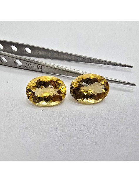 Lotto 2 Quarzi Miele Taglio Ovale 12 x 16 mm - 16,08 ct