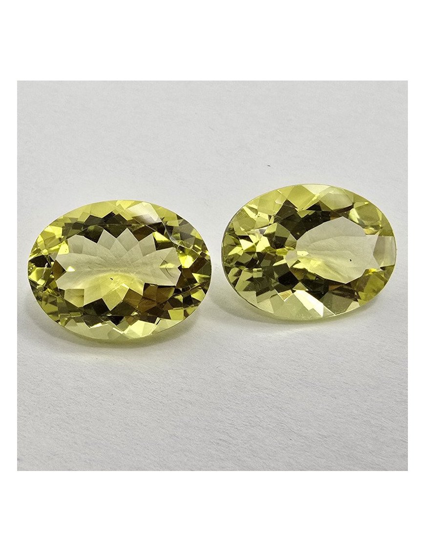 Lotto 2 Quarzi Lemon Taglio Ovale 12 x 16 mm - 16