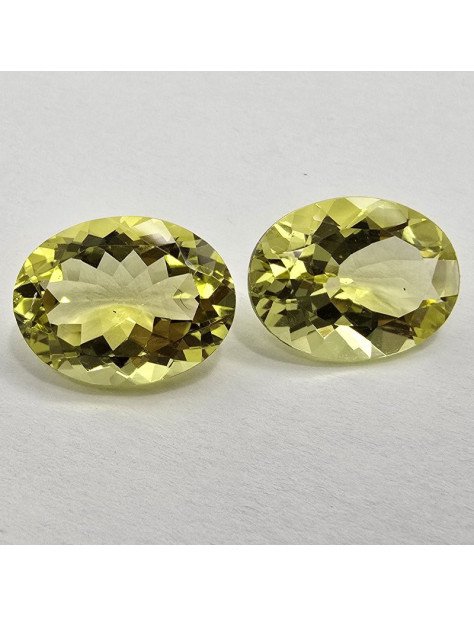 Lotto 2 Quarzi Lemon Taglio Ovale 12 x 16 mm - 16