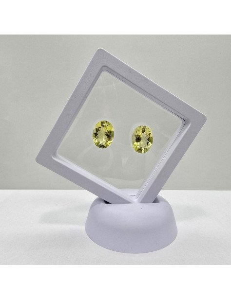 Lotto 2 Quarzi Lemon Taglio Ovale 12 x 16 mm - 16,08 ct
