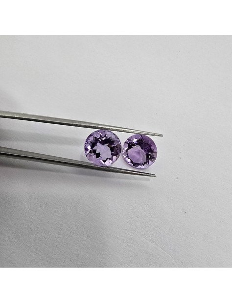 Lotto 2 Ametiste Taglio Rotondo 12 mm - 10,92 ct